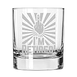 I'm Retired! Double Old Fashioned/Whiskey Glass (Man)