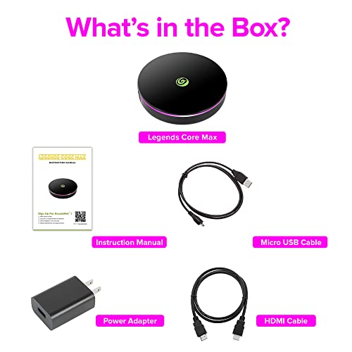 Legends Core Max, Plug And Play Arcade Game Console, Home Arcade, Classic Retro Video Games, 100 Licensed Arcade & Console Games, Includes Action Fighting Puzzle Sports & More, Wifi, Hdmi #TOP3