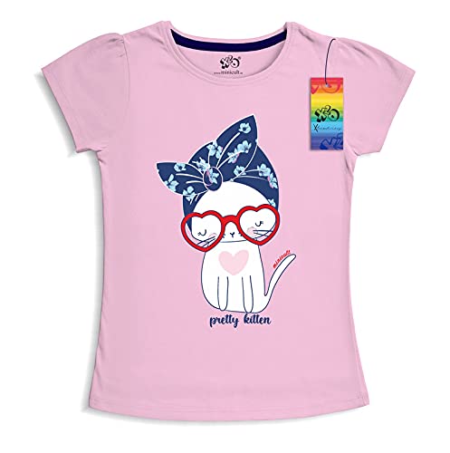 Image of minicult Girls Half sleeeves Cotton Tshirt with Cute Prints and Colorfull (Unicorn)(Pack of 3)
