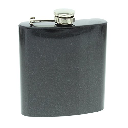 Harvey Makin acero inoxidable 6 oz Petaca de color negro acabado diseño de leska hamaty - un regalo ideal para ese alguien especial (hm540)