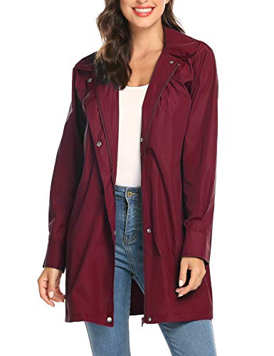 Plus Rain Jckets Women Cute Solid Backpack Raincoat Active Outdoor Windbreaker Long Jacket