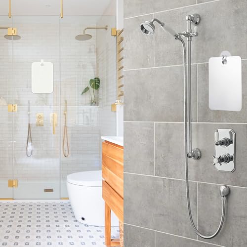Image of Small Travel Hanging Shower Wall Mirror for Men Women,2 Pack Shower Mirror for Shaving and Makeup