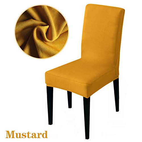 Gypsofila-Shop - Fundas elásticas para sillas, color puro, amarillo mostaza, Universal Sizes