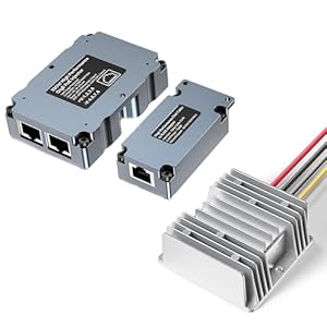 EDUP 320W Starlink High Performance GigE PoE Injector Kit, Starlink Dishy Cable Adapter to RJ45, DC Step UP Converter 12V to 48V 6A 288W, Work for Starlink High Performance/Flat High Performance