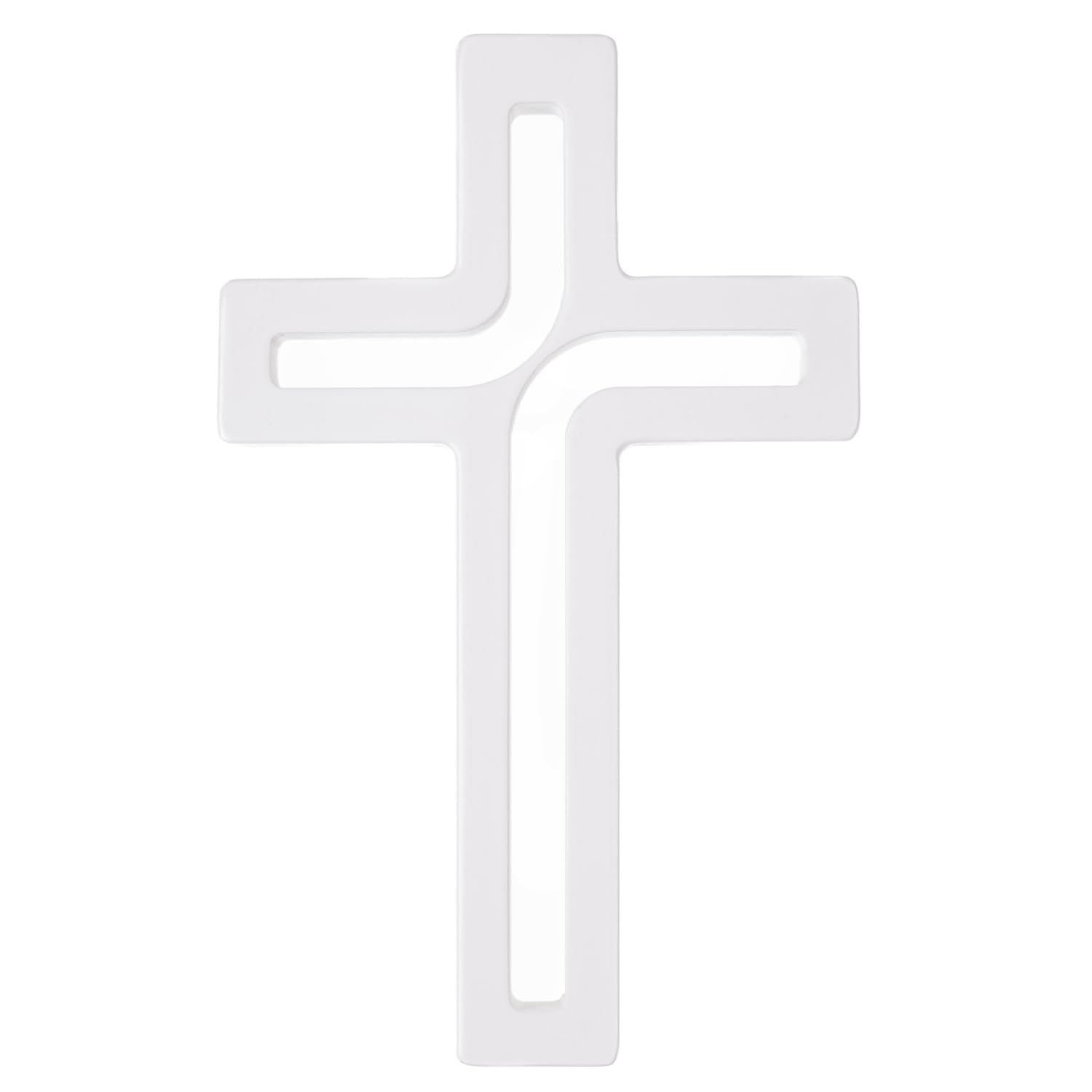 Drewniane Krzyże Modern Hanging Cross Wooden Natural Beech Wood Crucifix Christian Gift Idea 18x12 cm (white)