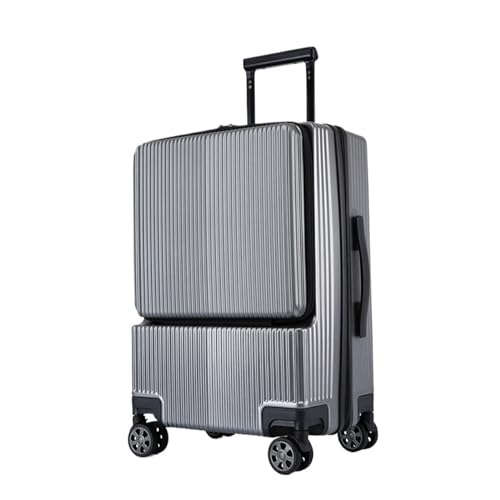 Suitcase Aluminium Frame Trolley Luggage Business Travel Suitcase On Wheels Suitcase with Laptop Bag (Color : Zipper1, Size : 22inch)