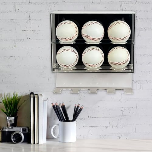 Boîte en acrylique à deux niveaux pour balles autographiées de baseball