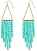 Gold Dangle Earrings, Stunning Turquoise Earrings | Turquoise and Gold Earrings 14k Gold Bohemian Earrings Dangle Earrings for Women
