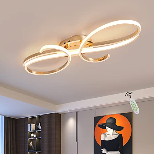 Plafond LED dimmable avec télécommande 60W noir pour salon