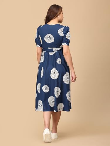 Image of The Mom Store Maternity Wrap Dress | Pre and Post Pregnancy Wear | Nursing Dress for Women | Trendy Stylish Pregnancy Friendly Dress