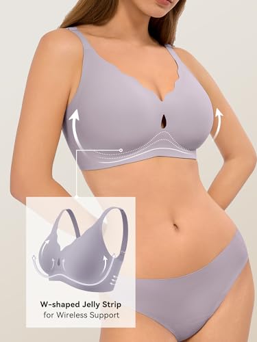 Image of LUCKMEEY Bras for Women No Underwire Wave Push Up Wireless Bra Seamless Bras Full Coverage Bralettes Lift Everyday Bras