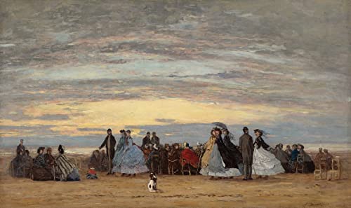 Affiche décorative de la plage de Villerville, peinture d'art haut de gamme 60x90cm