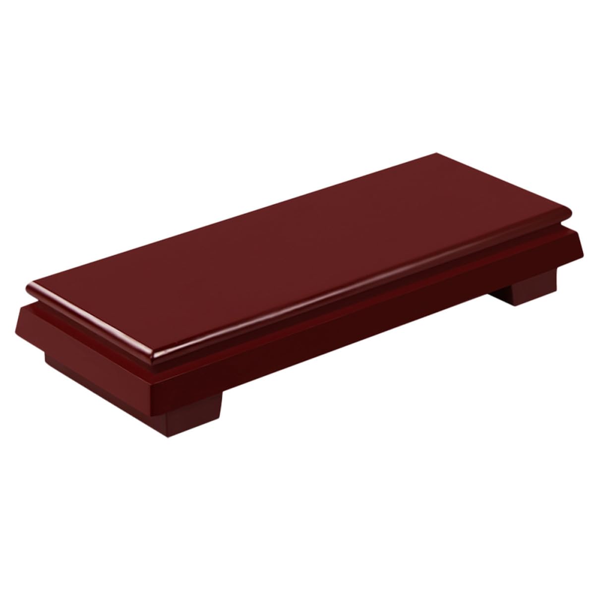 Support décoratif en bois rouge sculpté, socle artisanal pour sublimer les plantes de salon