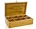 Tea Box , Tea Storage, Tea Holder with Bamboo Lid 8 Compartment with Stylish Lock Multipurpose Storage By Intriom Bamboo Collection