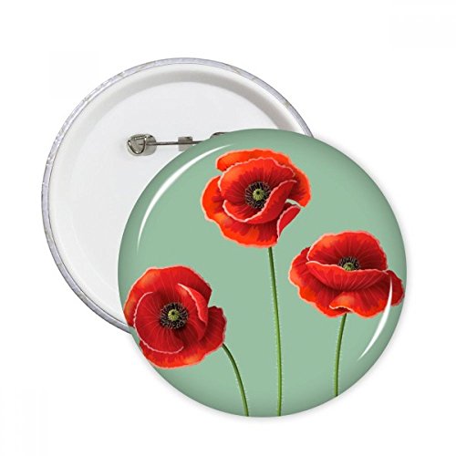 Badge Art Peinture Pavot Rouge XXL : Lot de 5 Pins pour Décoration de Vêtements