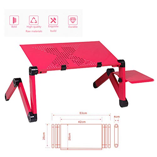 Preisvergleich Produktbild Tragbare klappbare Laptoptisch Schlafsofa Büro Laptop Ständer Schreibtisch Computer Notebook Bett Tisch / Ergonomisch / Folds Flat / Mit Lüfter, Pink, JVCZ