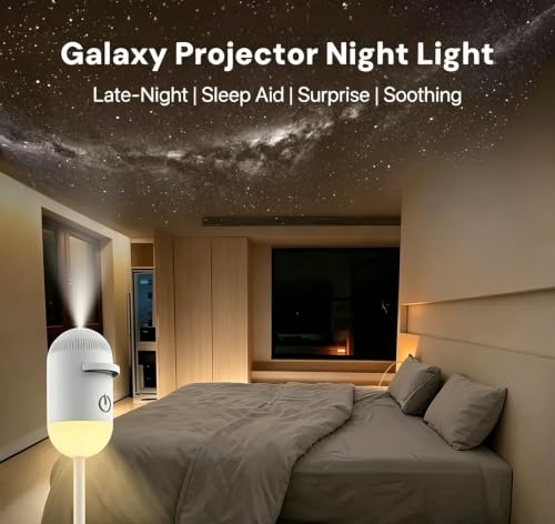 2-in-1 Galaxy Projector Night Light, USB Night Light Portable Galaxy Starry Sky Night Light Projector, 360° Rotation Ceiling Wall Projection Lamp for Car, Bedroom Decor (3 Slides) - Image 4