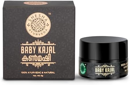 Shesha Ayurveda Baby Kajal -Tear Free- 100% Natural and Ayurvedic -6G in Glass Jar
