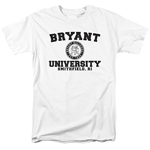 Bryant University Official Circle Logo Unisex Adult T-Shirt, White, Large