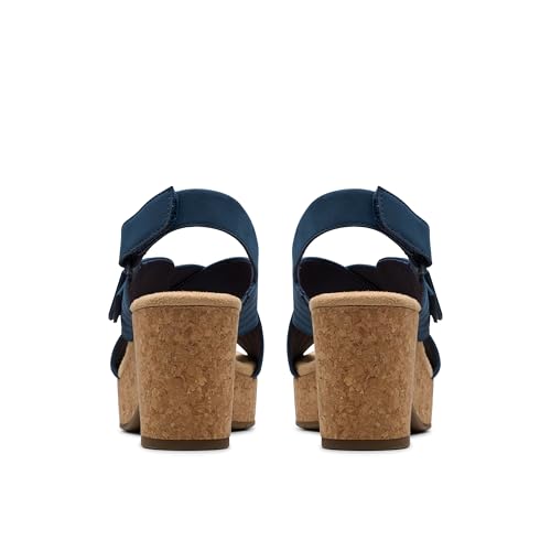 Image of Clarks Women Nerisa West Navy Nubuck 7.5 Wide