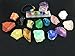 Chakra Therapy Plus Collection 24 pcs Healing Crystals kit,7 Raw Chakra Stones,7 Colorful Gems,7 Mini Tumbled Chakra Stones,Amethyst,Chakra Lava Bracelet,Selenite Charging Plate,Lavender,Guide,COA