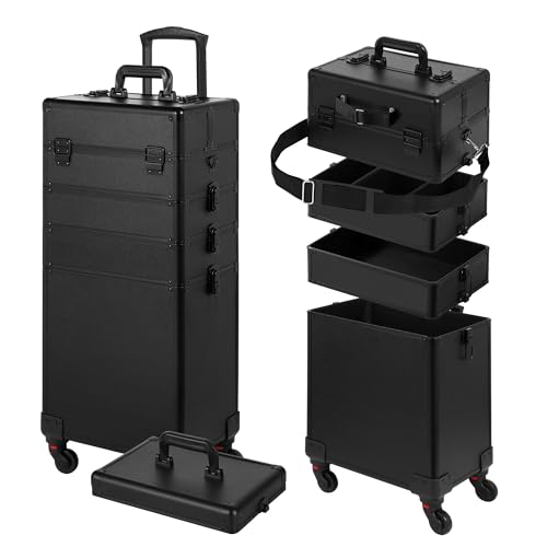 Somduy Rolling Makeup Case, Makeup Train Case with Lid, 5