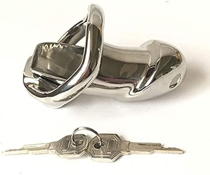 Cinturón de Castidad con Jaula para Pene para Hombres - Jaula de Castidad de Acero Inoxidable Jaula de Castidad Jaula para Polla Anillos de Metal Juguete Sexual Fetiche(Lange 42ring)