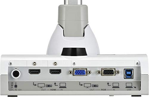 Elmo 1378 Model TT-12F Document Camera, 288x Digital Zoom at 4k Ultra HD Super Speed USB 3.0 for Up to 4K Resolution, HDMI, and RGB/VGA Output