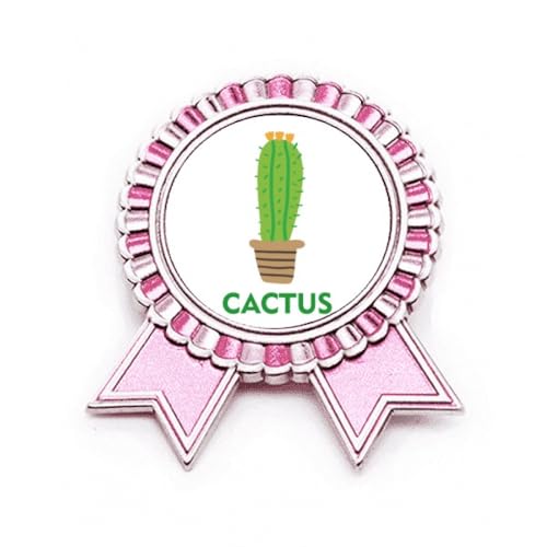 Broche cactus vert en pot rose un cadeau idéal en métal de taille M pour faire plaisir