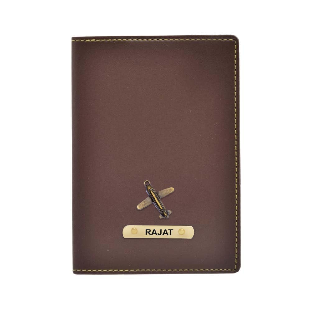 Personalised Name & Charm Leather Passport Cover Holder for Men & Women Brown - Customised Passport Holder for Gift | Passport Holder for Family Travel (Brown)-image-36