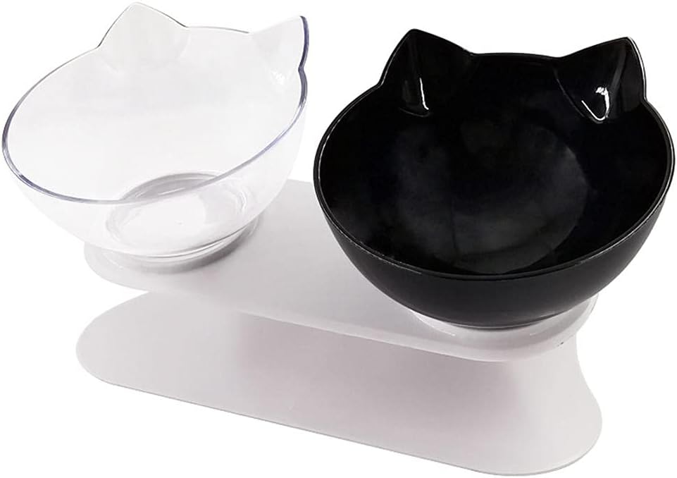 Pet Bowls Cat Double Bowl Cat Bowl Dog Bowl Non Slip Food Bowl with Raised Stand Cat Feeding Dog Feeder Pet Supplies 1