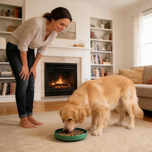 KOAIDOLMO Silicone Slow Feeder Bowl, with Non-Slip Suction Cups, Anti-Choking, Puppy Puzzle Bowl, Slows Down Eating Speed, Relieves Anxiety, Suitable for S&M Sized Dogs and Cats(Green by KOAIDOLMO - Used condition - Image 7