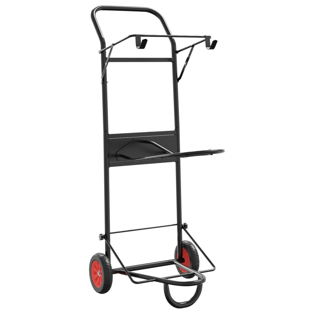 INLIFE Carrito de Silla de Montar Plegable Acero Negro Deportes,Actividades al Aire Libre,Equitación,Accesorios para riendas de Caballos Negro 9.45kg