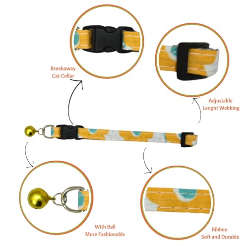 Image of Emily Pets Cat Collar Breakaway with Bell - Cute Cat Collars for Boy Cats and for Girl Cats, Kitten Collar Adjustable, Quick Release Safety Buckle (Color May Vary, 1 Piece)