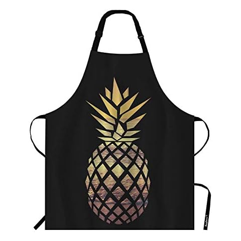 Delantal de piña abstracto dorado Beabes Sunset Beach Cover