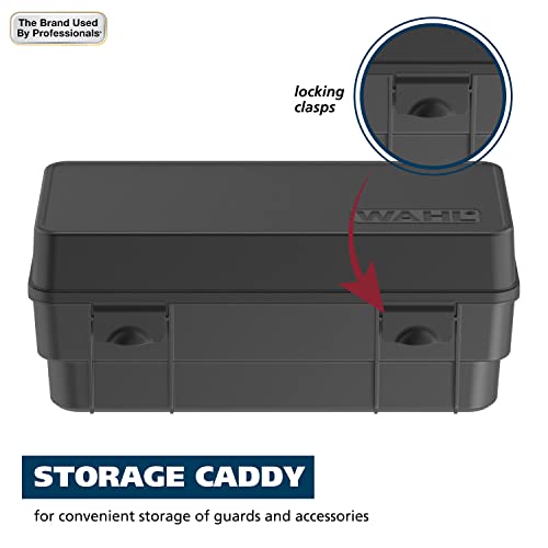 Wahl Clipper Genuine Smooth Cut Guide Comb Set With Hair Clipper Guard Organization Caddy, 12 Full Size Guards From 1/16” To 1” For Increased Cutting Performance And Convenient Storage - 3291, Black #TOP4