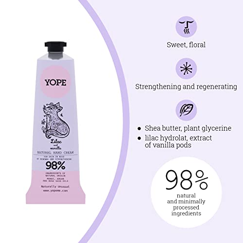 YOPE Natural Hand Cream, Lilac and Vanilla, 50 g (Pack of 1) - Image 2