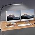 Aascending and Descending LED Desk lamp with Clamp, Eye-Caring Clip on Lights for Home Office, 3 Modes 10 Brightness, Long Flexible Gooseneck,Metal, Task Table Lamps with USB Adapter