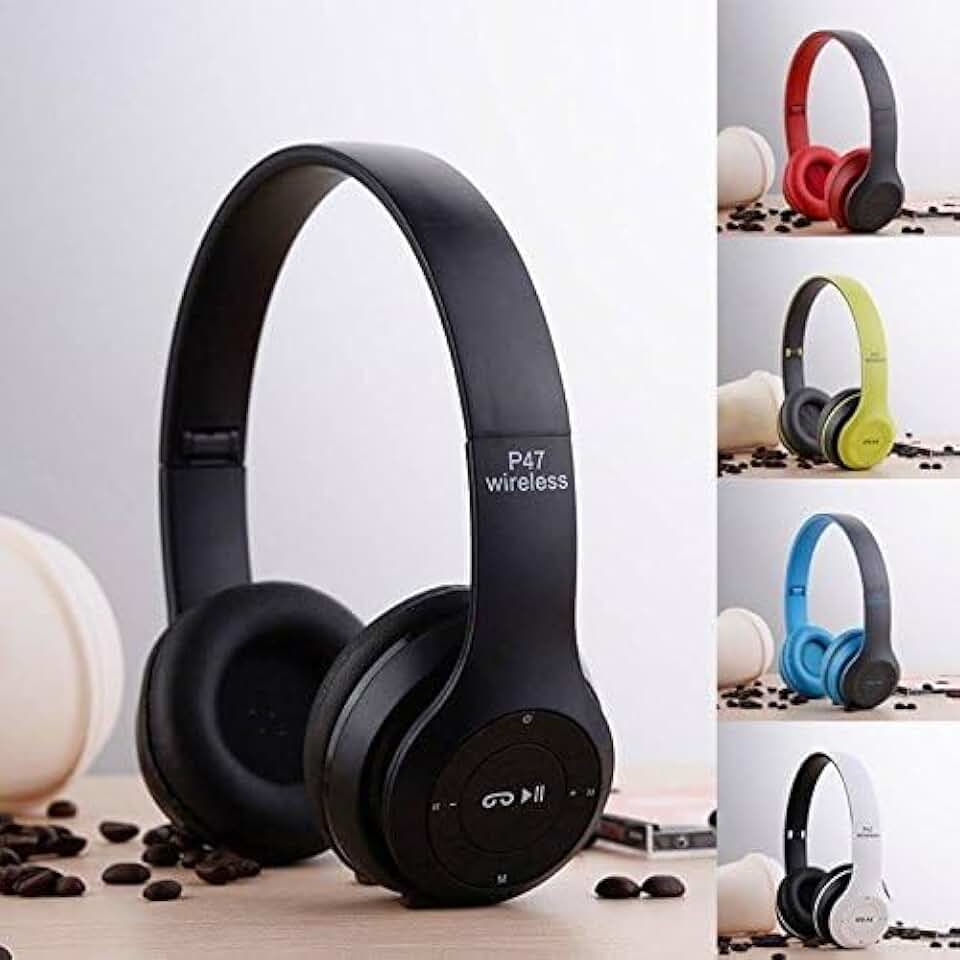 Fone De Ouvido Headphone Sem Fio Bluetooth P47 Micro SD FM Preto