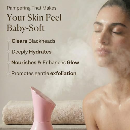 Image of Facial Steamer Spa Kit with Complimentary 17 Skin Care Tools | Face Steamer for Facial Deep Cleaning with Towel Warmer & Humidifier Mode| Self Care Gifts for Women, Spa Gifts, Birthday Gifts for Women
