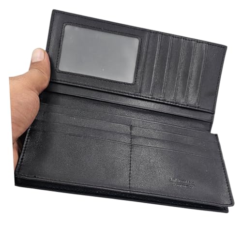 Meissterstück Brieftasche with Unique Sleek Design Unisex Adult Wallets and Purses – Long Leather Wallet – Crocodile Pattern, 11 Card Slots, ID Window – Premium Genuine Leather Wallet - Black3