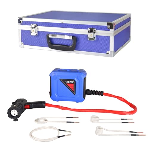 Induktionsheizung, 1800W Handheld Bolzenentferner Kit mit 4 Spulen, Tragbare magnetische Heizung für verrostete Schrauben und Autoreparatur, drehbarer Griff für einfache Verwendung