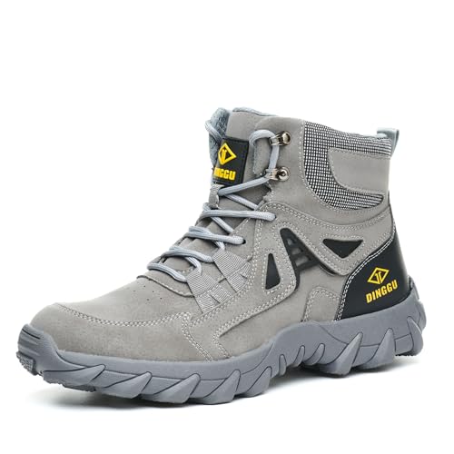 Steel Toe Boots for Men Safety Work Boots Comfortable，Indestructible Industrial & Construction Shoes Mens Composite Toe Boots