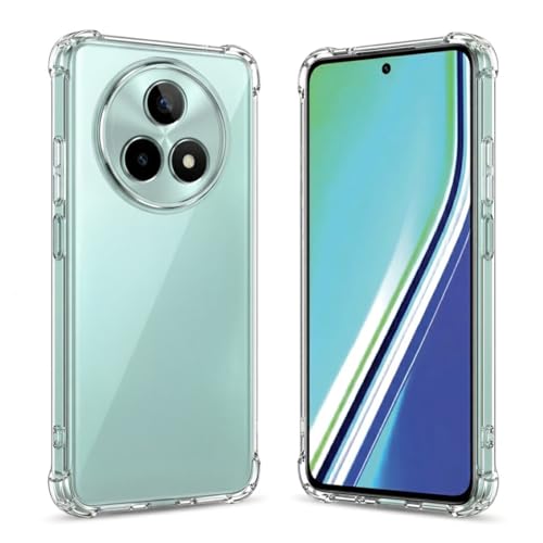 Image of Fashionury 3D Raised Transparent Crystal Clear Back Cover for Realme P3 Pro 5G | Shockproof Design | Anti-Slip Grip | Camera Protection | 360 Degree Protection Mobile Case