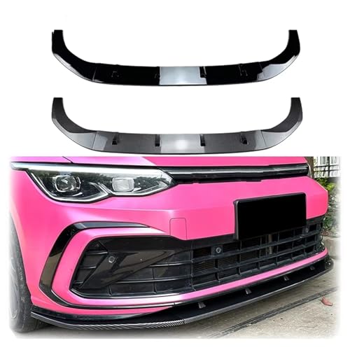 Becquet de lèvre avant Golf 8 MK8 GTI R diffuseur spoiler noir brillant - 2