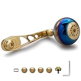 HEIGHTEN 65/75mm & 80/90mm リール ハンドル 38mm/45mm ハンドルノブ シマノ(SHIMANO) ダイワ(DAIWA) アブ(Abu) ベイトリール 通用 Aurora Ach Series (65mm/75mmハンドル＆38mmノブ - ゴールド) (1138)