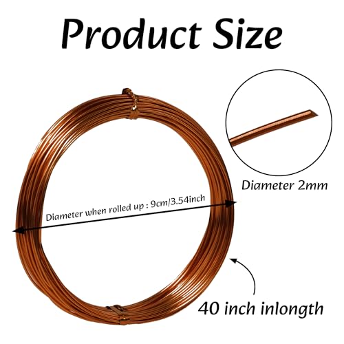 Image of Aluminum Craft Wire, 33 Feet Bendable for Jewelry Making, Sculpting, Floral, Wreath, Crafting, Wire Wrapping, Beading Wire, Christmas Ornaments (Mocha Mousse, 18 Gauge)