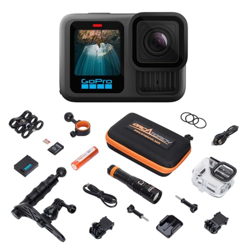 GoPro HERO13 Waterproof Action Camera Dive Kit with 5.3K60 UHD Video, 27MP HDR Photos - Bundle with Protective Housing, - Detailed View