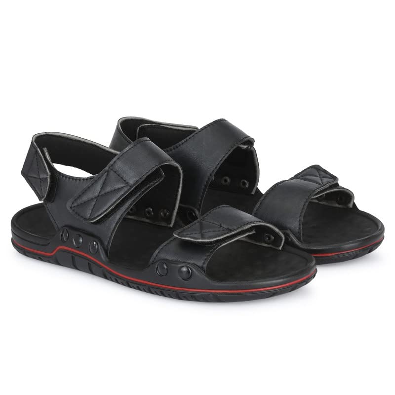 POS Black Synthetic Leather Outdoor Sandal for Men - 10 UK (B0BXHKNJ44) Amazon Price History, Amazon Price Tracker