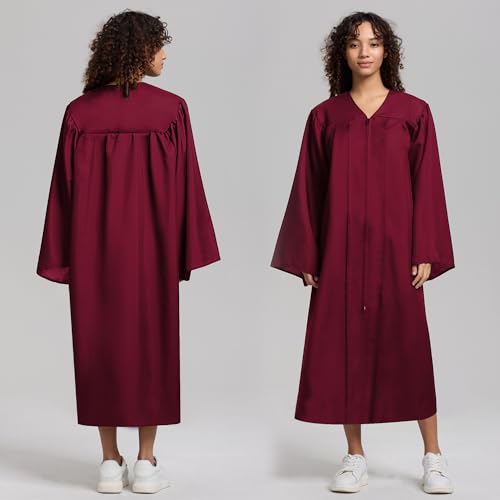 Image of Graduation Cap and Gown 2026 Matte Unisex for High School Bachelor | Heavyweight Matte Polyester, Zipper Closure, Adjustable Cap with 2026 Tassel, Sizes 39-60, Bulk Orders Available